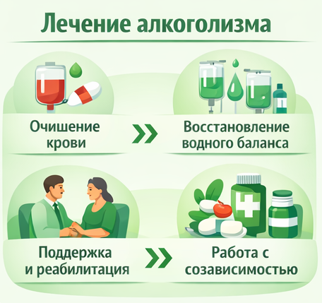 лечение алкоголизма в Новомихайловском этапы